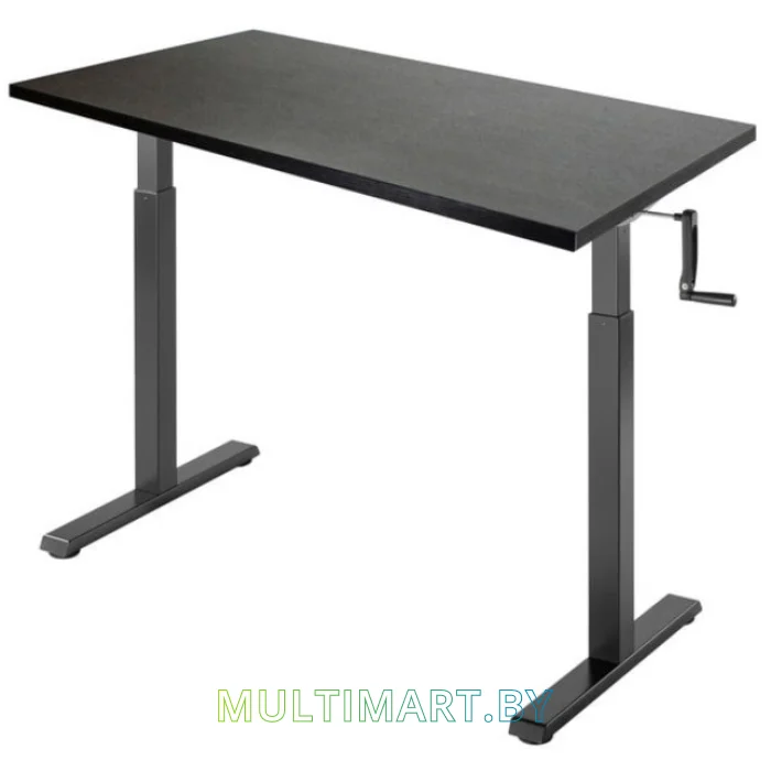 Стол для работы стоя ErgoSmart Manual Desk Compact 1360x800x36 мм (дуб мореный/черный)